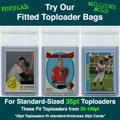 Fitted 35-100pt Toploader Bags